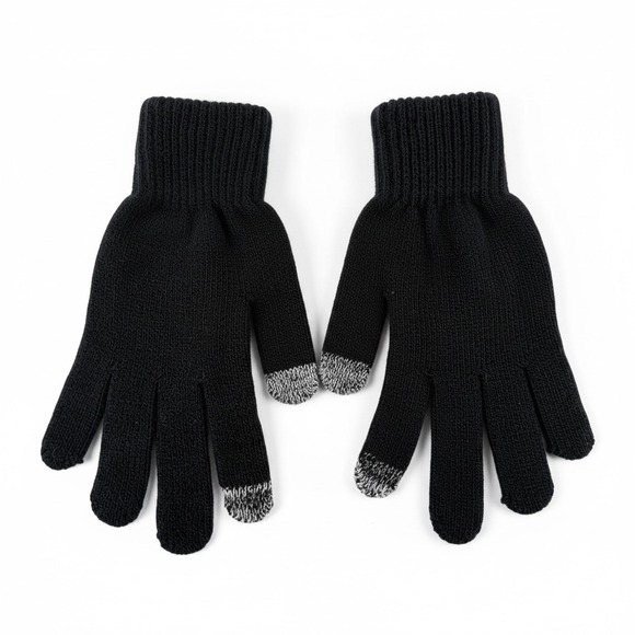 attention Other - Attention Mens Knit‎ Gloves Black Touchscreen Compatible Large/XL Winter Gift